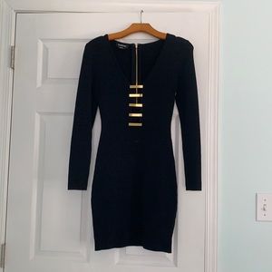 Black and gold bar Bebe dress